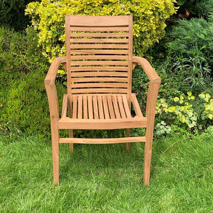 Premium 96CM Stacking Scroll Back Chair - Top-Quality Grade A Teak