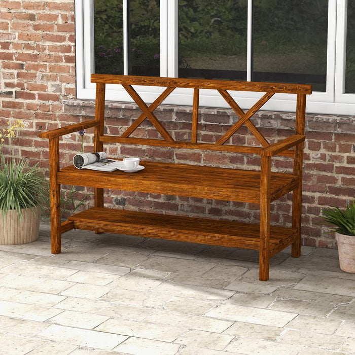 Premium Wooden Garden Bench w/ Storage - Durable, Stylish, Outdoor Seating