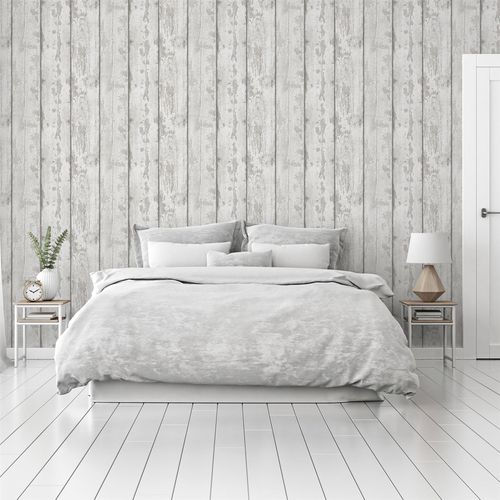 Metallic Washed Wood Grey/Silver sw12 wallpaper