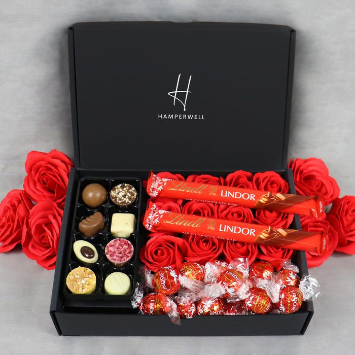 Lindt Lindor Ultimate Gift Hamper With Red Roses