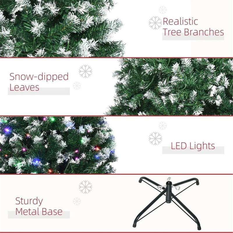 6 Ft Christmas tree with multicoloured lights | Artificial | Green