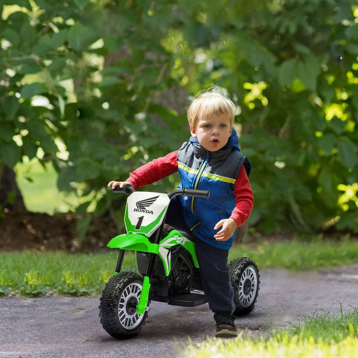 HOMCOM Honda CRF450RL Licensed 6V Kids Electric Motorbike with Horn - Green