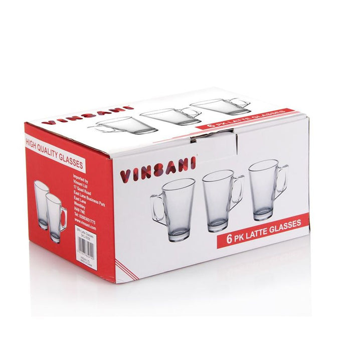 VINSANI LATTE GLASS 6PCS + COFFEE STAND 0006375