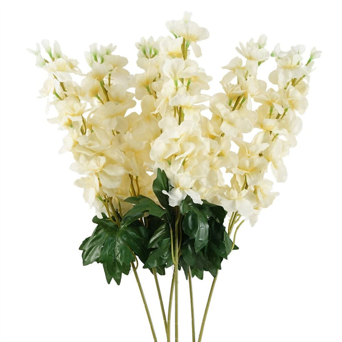 High-Quality 6pk 75cm Cream Delphinium Artificial Stems