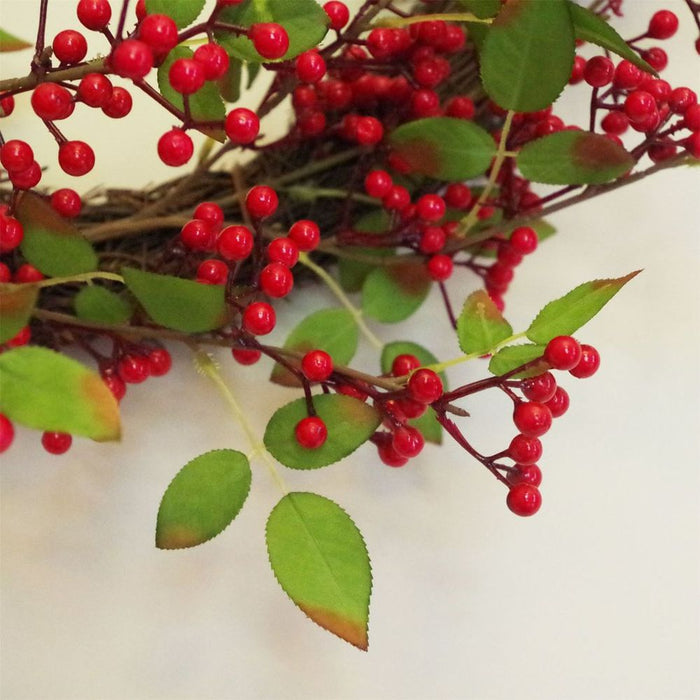 Premium 24" Christmas Red Berry Floristry Wreath - Luxury Natural Look, Large Size