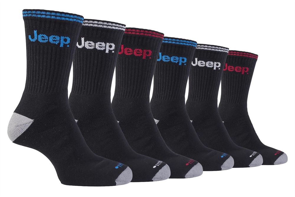 JEEP - Men’s 6 Pair Multi Pack Classic Sport Socks