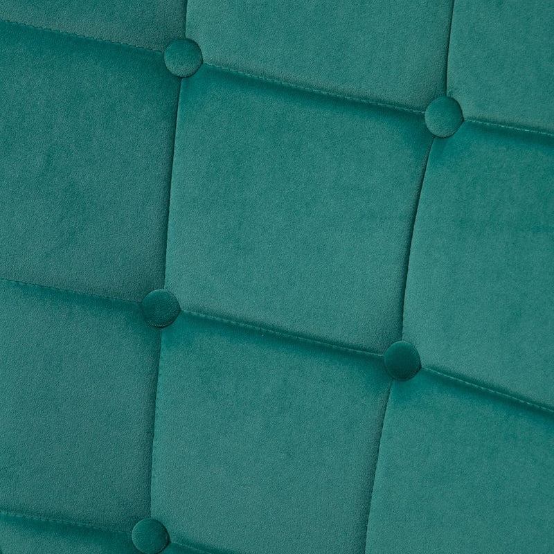 HOMCOM Button Tufted Armchair with Footstool and Gold Tone Steel Legs Dark Green