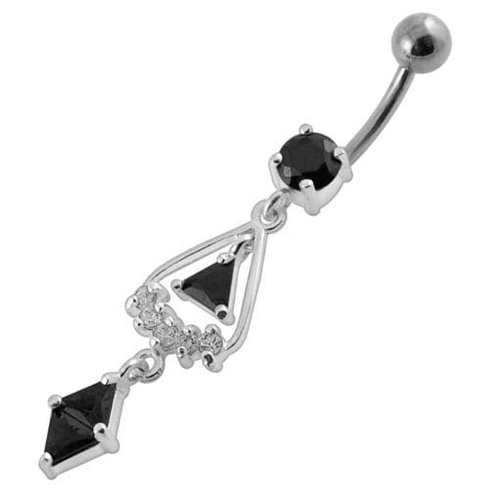 triangled Jewel Fancy Dangling Belly Ring