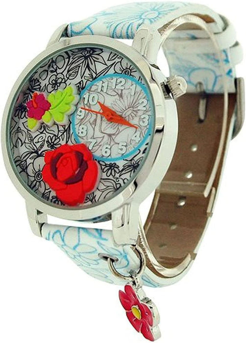 High-Quality Kids Quartz Floral Watch Key Ring Set - Limited Stock