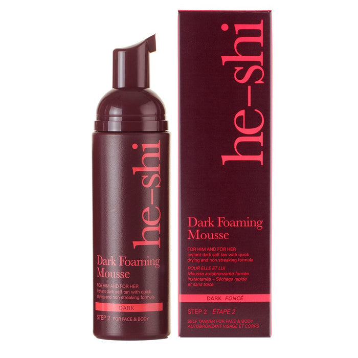 He-Shi Dark Foaming Mousse - Quick Dry Self Tan - Easy to Apply - Professional Quality