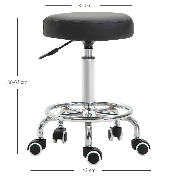 Comfortable Adjustable Stool PU Leather with Footrest - Professional Quality