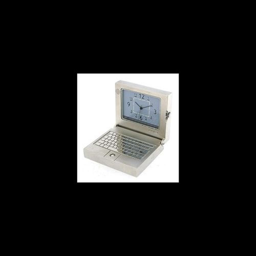 Miniature Clock PC Laptop Computer Silvertone Plated Solid Brass IMP1001S - CLEARANCE NEEDS RE-BATTERY