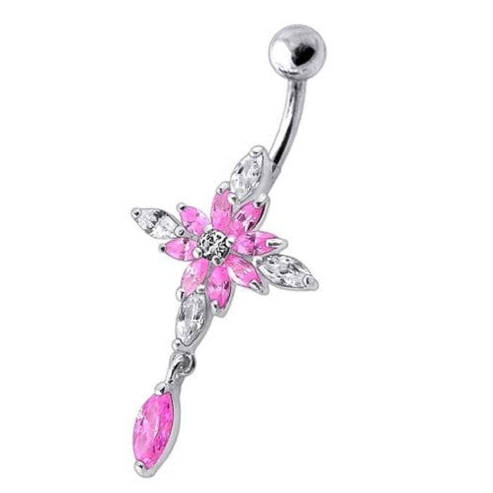 Fancy Dangling Jeweled Navel Ring