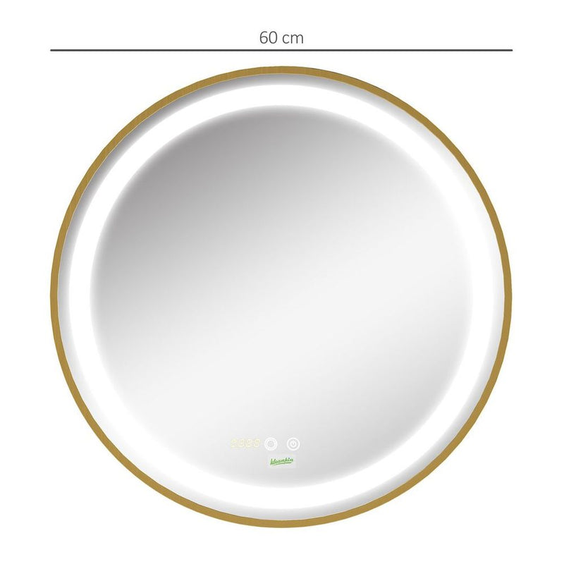 Premium LED Bathroom Mirror Wall Mounted - Round Vanity Mirror, Lights, Time Display, Adjustable Brightness - Best Quality!
