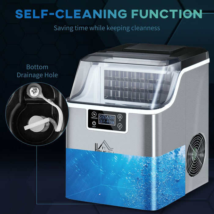 Ice Maker Machine for Home | 20kg/24Hrs | Compact & Powerful | HOMCOM