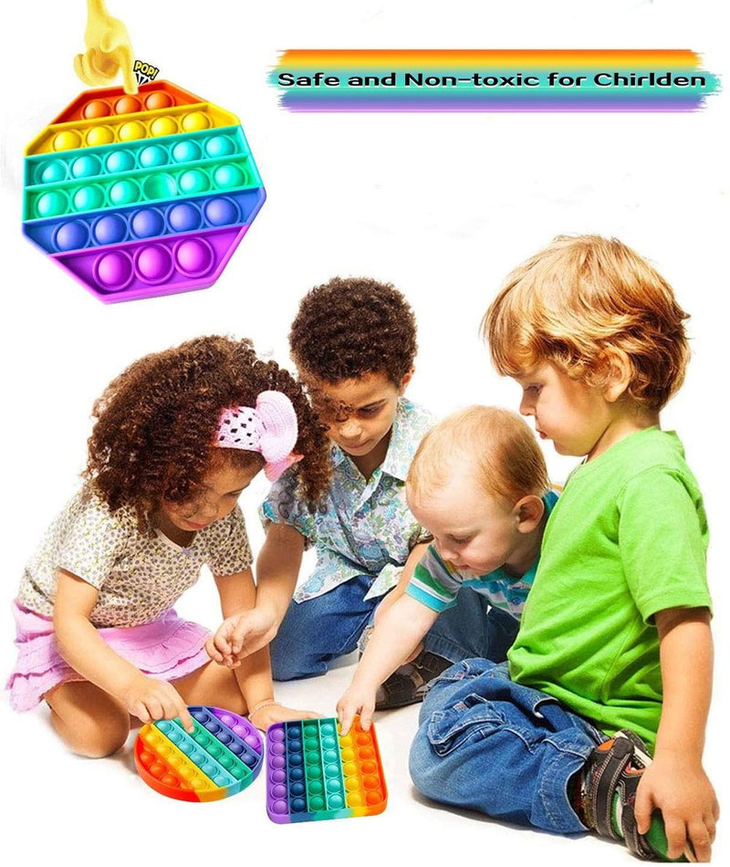 ASPECT Rainbow Push Bubble Pop Sensory Fidget Toy Octagon Rainbow - Stress Relief, Special Needs, Anxiety Relief