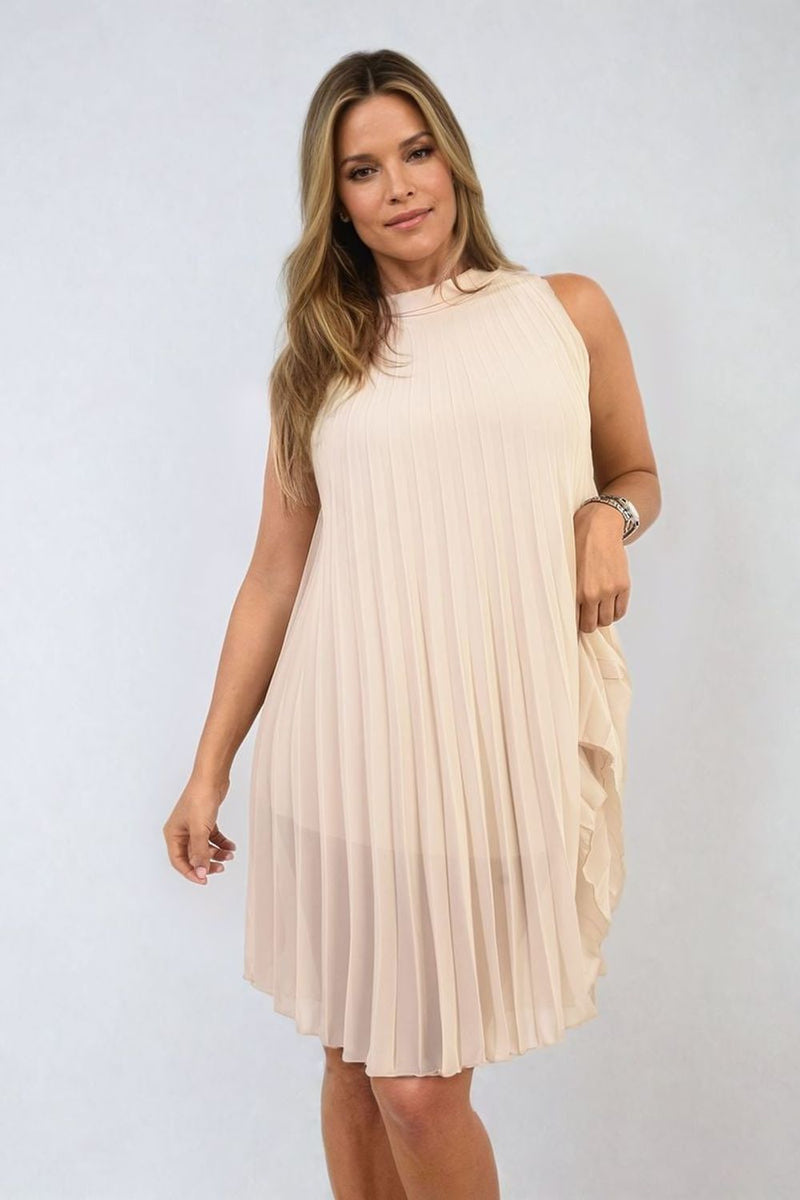 Davina Pleated Halter Neck Mini Dress - Effortlessly Chic and Timelessly Elegant