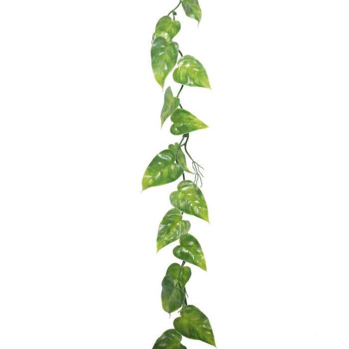 Artificial Pothos Leaf Garland Green 5.2ft - Lush, Durable, Versatile - Inspirations Wholesale