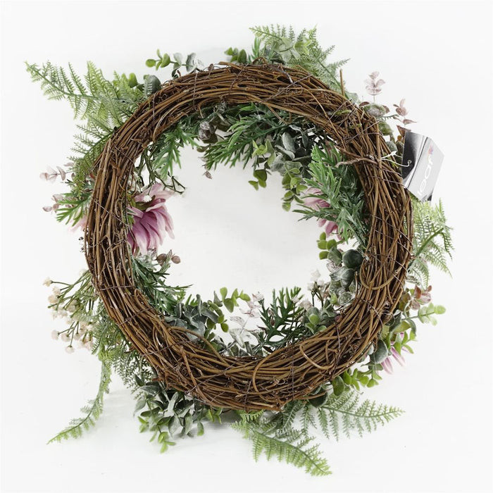 Large Luxury Pink Floral Wreath - 45cm - Best Quality - Door Decor - Natural Woven Base - Matching Garland Available