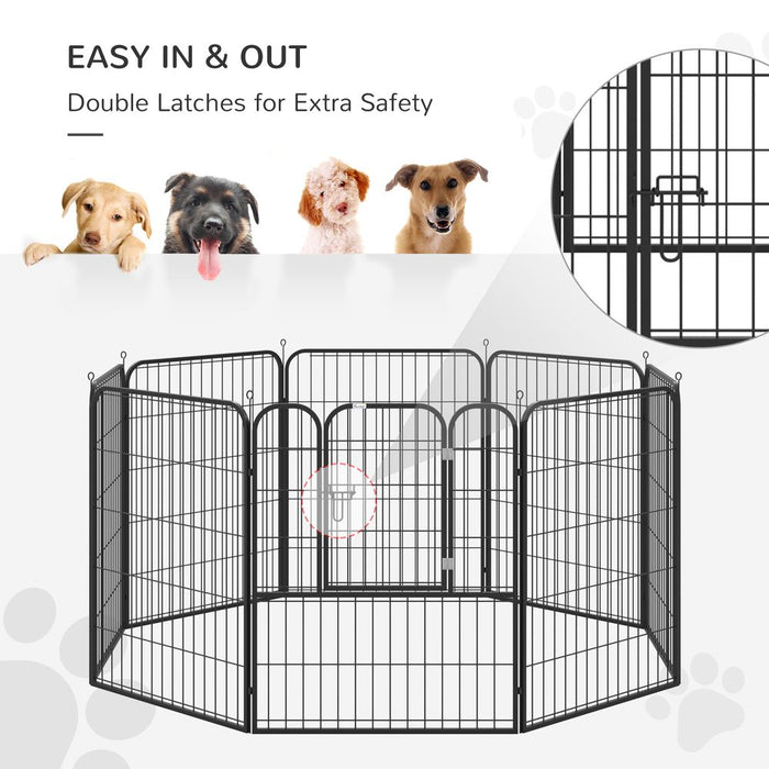 Portable Foldable Dog Rabbit Puppy Playpen - Metal Fence for Indoor/Outdoor Use - 4 Sizes Available