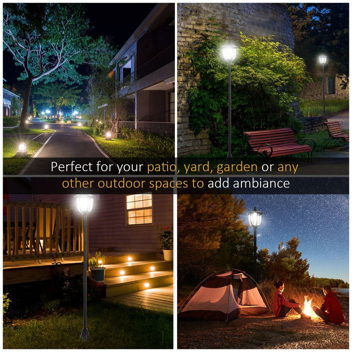 Premium Solar Lamp Post by Outsunny: Stylish, Automatic, Durable, IP44, 18Lx18Wx160H cm-Black