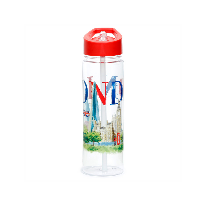Travel-Friendly London Tour Water Bottle | 550ml | Reusable | Flip Straw