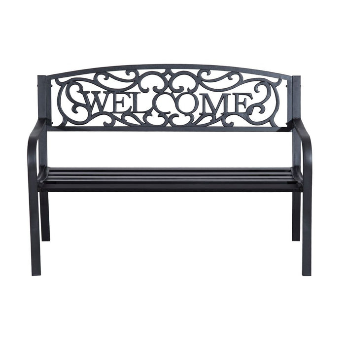 High-Quality 2-Seater Bench - Durable Steel Frame - Ideal for Gardens and Patios - Relax and Enjoy the Outdoors - Black