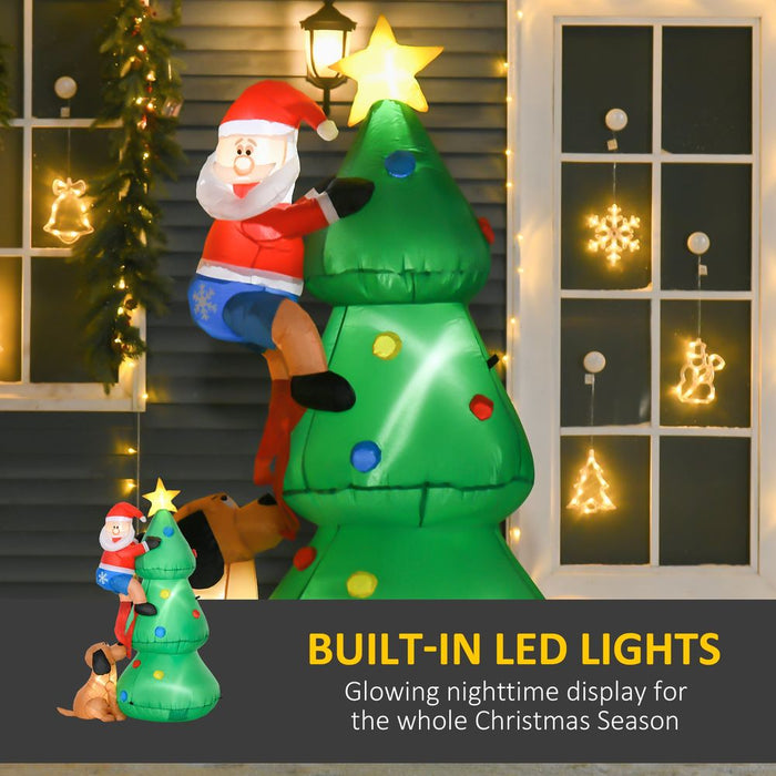 1.8m Inflatable Christmas Tree, LED Lighted with Santa Claus Dog Party Prop