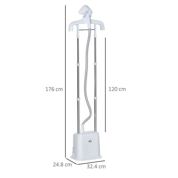 Upright Garment Clothes Steamer, 45s Fast Heat-up, 1.7L Tank White w/