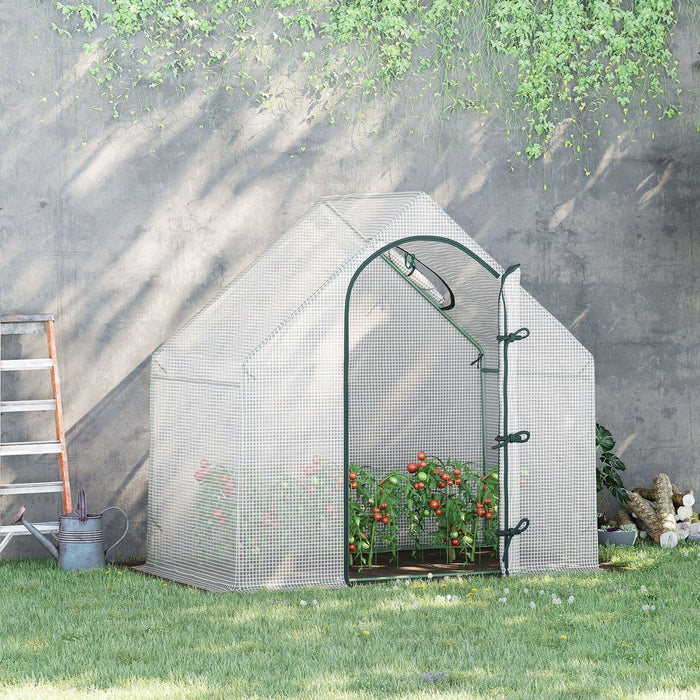 Premium Walk-In Greenhouse | 180x100x165cm | White | Steel Frame | Accessories Included