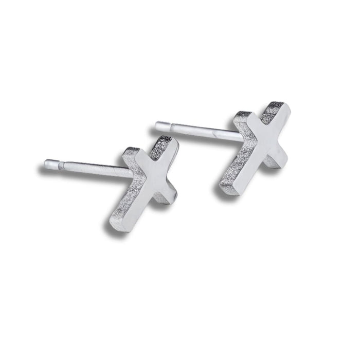 Small Silver Cross Stud Earrings | Ideal Birthday or Christmas Gift