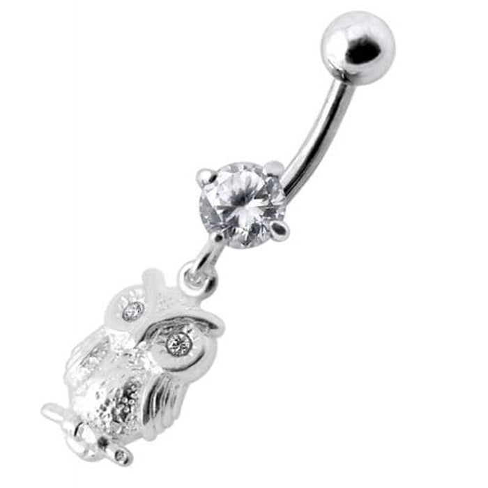 Jeweled Owl Navel Ring