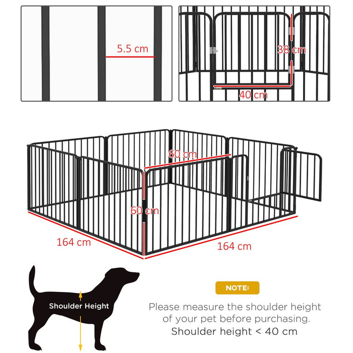 PawHut 60cm 8-Panel Heavy-Duty Dog Playpen - Secure Haven for Small Dogs