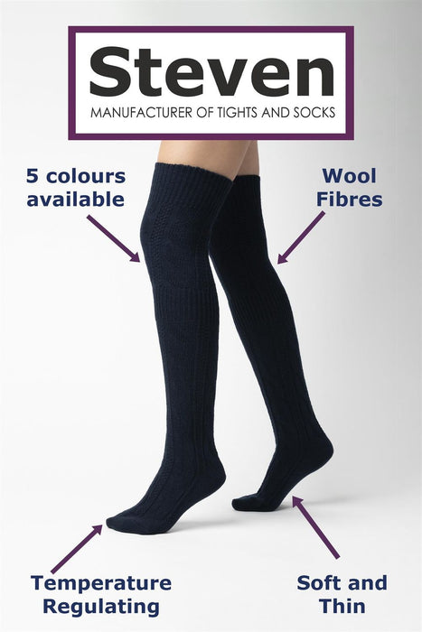 Steven - 3 PACK Ladies Wool Socks - Over Knee