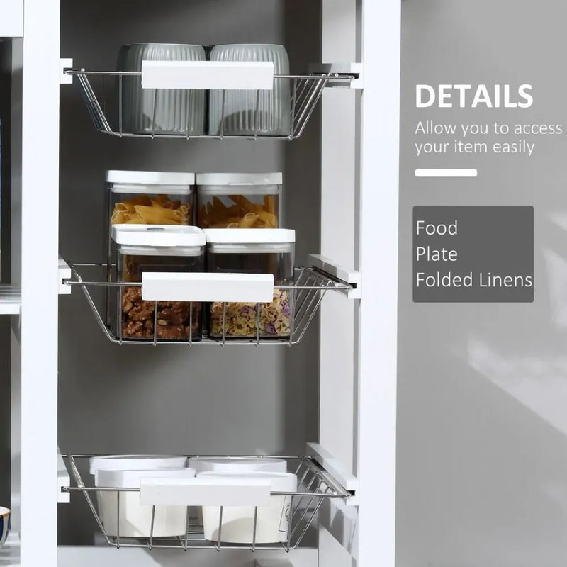 HOMCOM Serving Cart Kitchen Island Mobile Utility Cart with Spice Racks Drawers