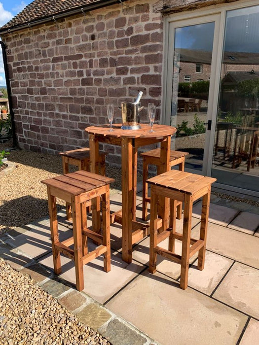 Premium Outdoor Bar Set - Solid Wood, Stylish Design, 4 Seater, Rot Free Guarantee