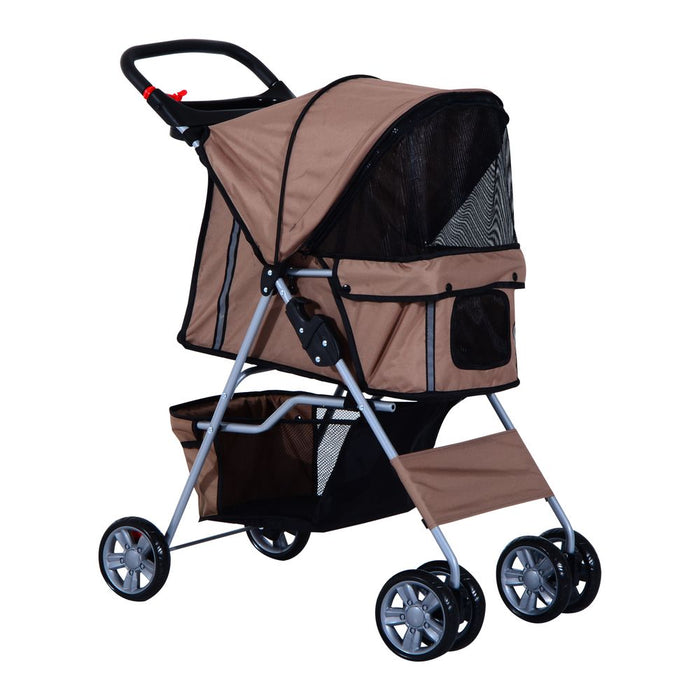 Deluxe Foldable Pet Stroller - Travel in Style with 4 Wheels - High Quality and Practical