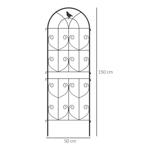 Outsunny Set of 2 Metal Garden Trellis, Outdoor Trellis Panels, 150 x 50cm