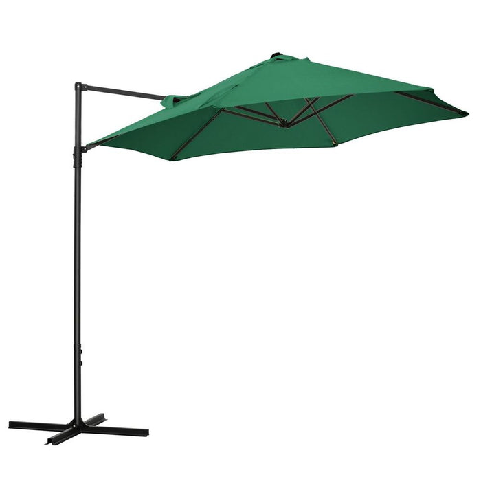 High-Quality 2.5M Cantilever Parasol 360° Rotation, Green