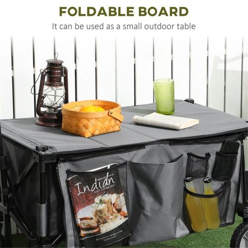 Garden Cart for camping, fishing, exercise, shopping, gardening Dark Grey 108L x 55W x 93H cm