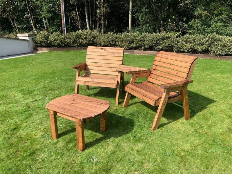 Premium British-made Grand Twin Angled Set + Coffee Table. High-quality, sustainable wood. Rustproof and rot-free. White glove delivery.