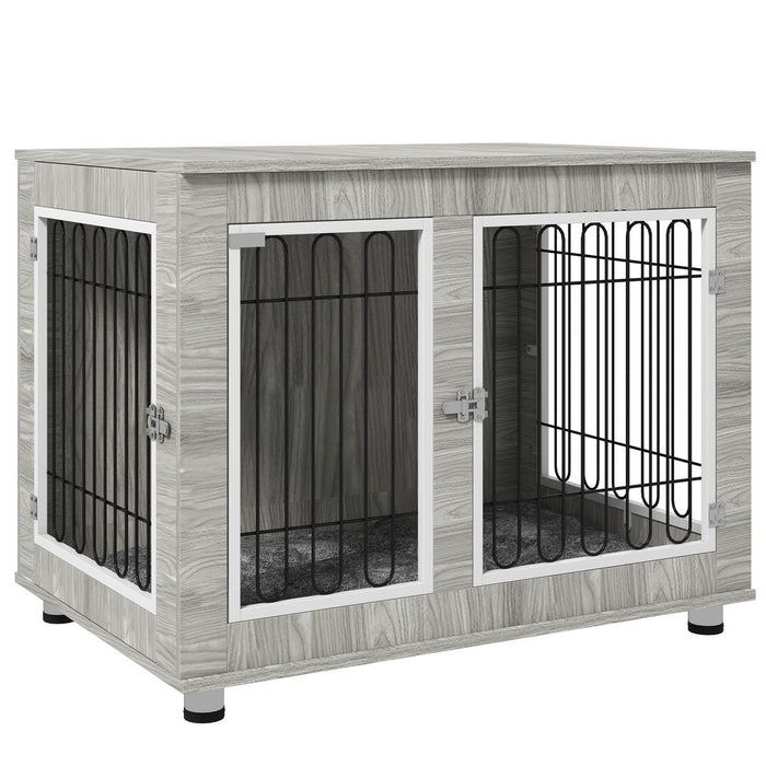 PawHut Dog Crate Furniture, Double Door, Soft Cushion - Perfect for All Pets