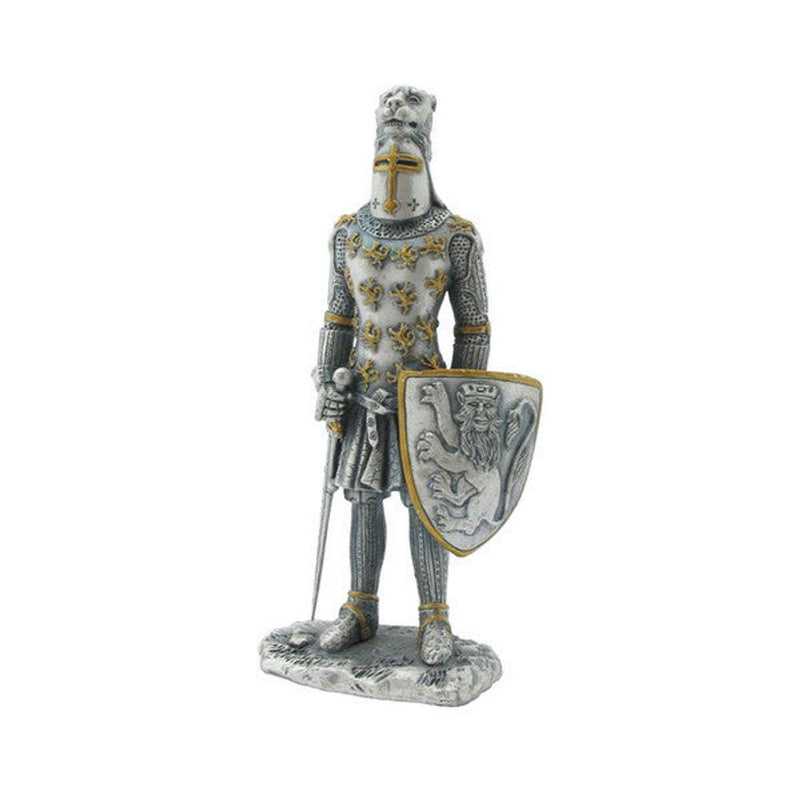 Knight Lion Crested Helmet - 13th Century (hand-cast statue sculpture) 10cm Height