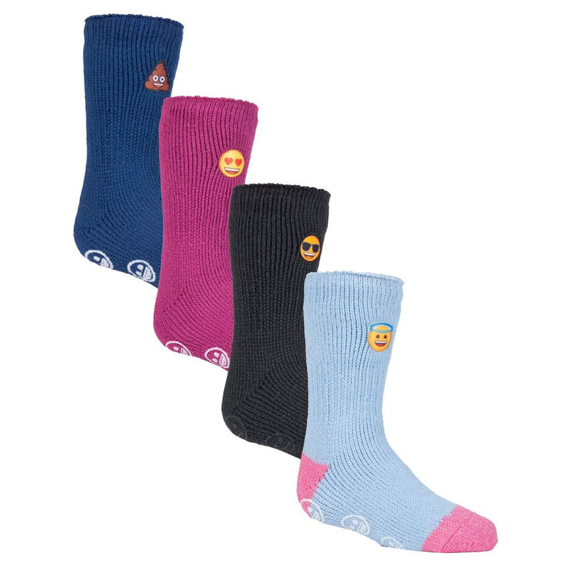 Heat Holders - Kids 4 Pack Emoji Socks