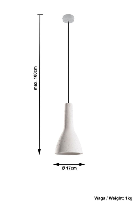 Stylish White Concrete Pendant Lamp | Modern Loft Design | LED E27 | High-Quality