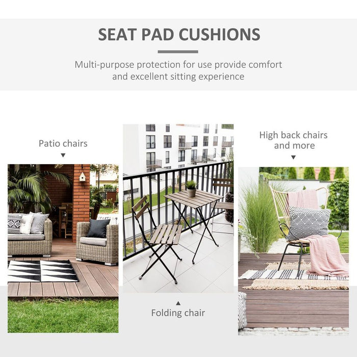 Premium 45x45cm Garden Seat Cushion Pad - Ties, Cream White