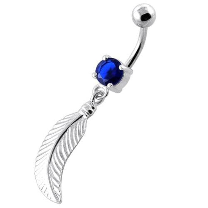 Linear Leaf cute belly button ring