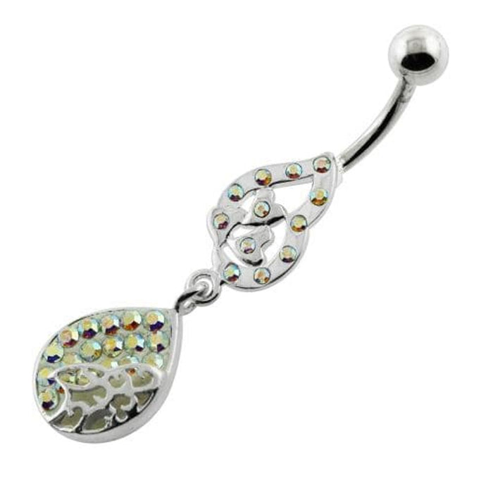 Multi jeweled Tear Navel Belly Piercing