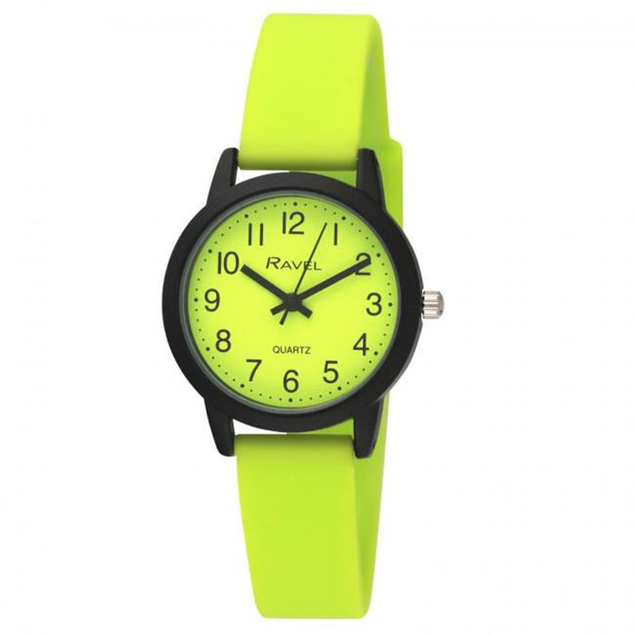 Ravel Lime Green Silicone Watch - Sporty Style, Easy Read Dial, Quality Quartz Movement