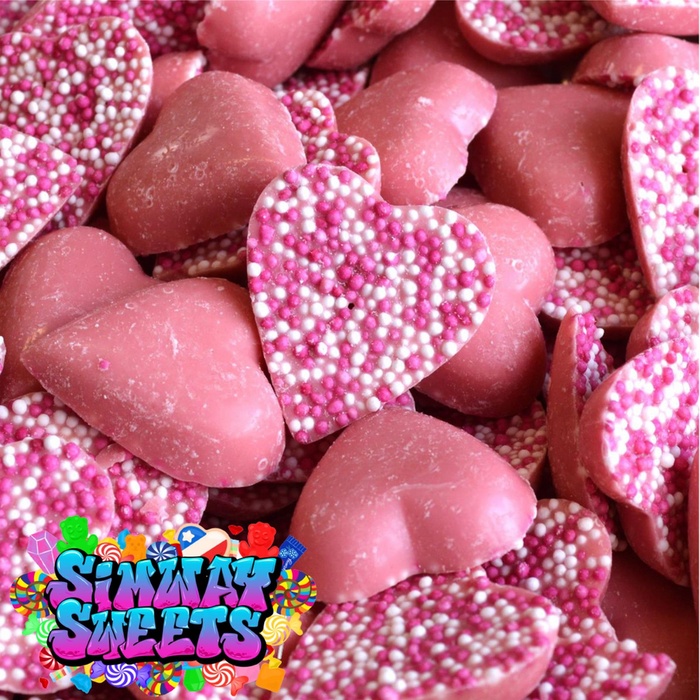 Pink Chocolate Hearts Jazzles Snowies Jazzies Retro Sweets Gift Jar